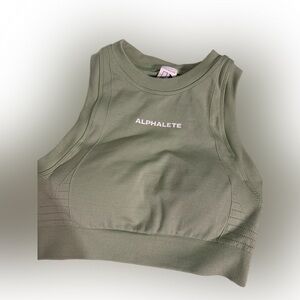 Alphalete women’s green high neck sports bra size small